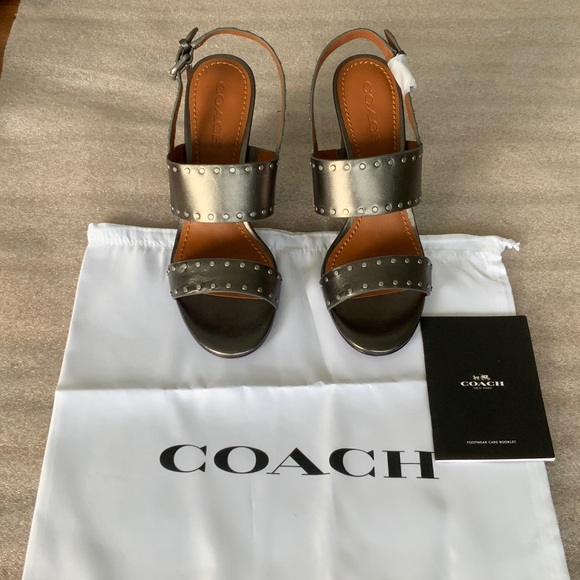 Coach Metallic Studded Block Heels - Picture 9 of 15